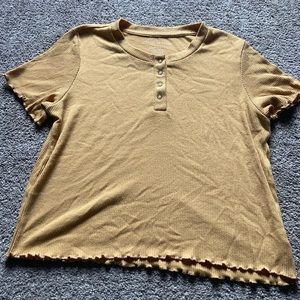 American Eagle yellow t-shirt with buttons